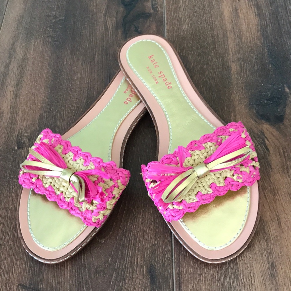 Pink and Tan Kate Spade slides!